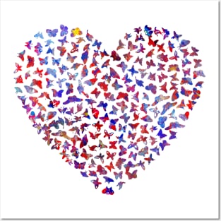 Butterflies in heart Posters and Art